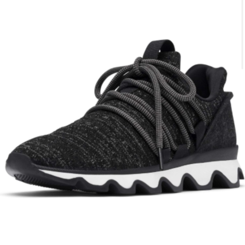 Sorel Kinetic Knit Sneakers Charcoal Lace Up Women’s Size 8